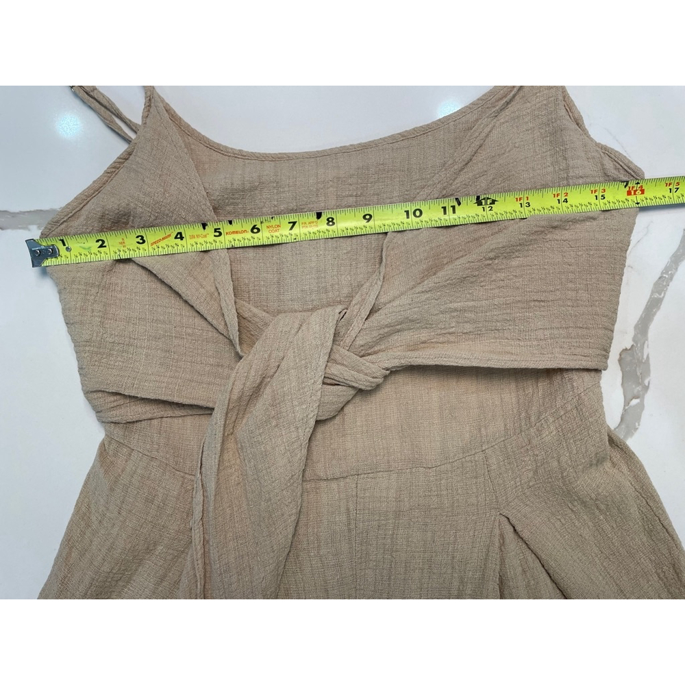 Active USA Romper Medium Textured Cotton Open Smoked Back Minimalist Neutral - Picture 8 of 9
